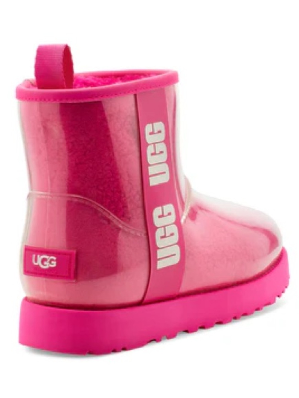 UGG Classic Clear Mini II Kids Boots Rock Rose Pink Waterproof 1112386K Size 12